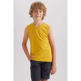 Defacto Erkek Çocuk Bisiklet Yaka Basic Düz Atlet, 6-7 Yaş, B0669A823SM, Sarı-YL17, 6/7 Yaş (122cm)