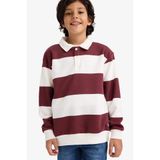 DeFacto Erkek Çocuk Bisiklet Yaka Basic Uzun Kollu Tişört, 8-9 Yaş, 5WU6810A6, White, Erkek Çocuk