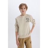 DeFacto Erkek Çocuk Bisiklet Yaka Baskılı Sweatshirt D4344A824WN