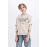 DeFacto Erkek Çocuk Bisiklet Yaka Baskılı Sweatshirt D6210A824CWBG277