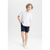 DeFacto Erkek Çocuk Cepli Basic Düz Gabardin Şort C2955A824SM - Lacivert-NV135 - 7 - 8 Yaş