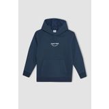 DeFacto Erkek Çocuk Cepli Yazı Baskılı Kapüşonlu Okul Sweatshirt C7567a824wn