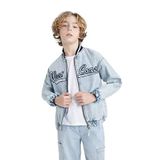 DEFACTO Erkek Çocuk Denim Ceket, Desenli, Açık Mavi, 8-9 Yaş