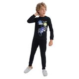 DeFacto Erkek Çocuk Erkek Çocuk Baskılı Uzun Kollu Pijama Takımı, Siyah, 8/9 Y