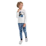 DeFacto Erkek Çocuk Erkek Çocuk Snoopy Uzun Kollu Pijama Takımı, Beyaz, 5/6 Y