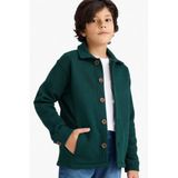 DeFacto Erkek Çocuk Gömlek Yaka Hırka, 7-8 Yaş, G4603A825WN, Yeşil-GN155, Erkek Çocuklar