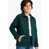 DeFacto Erkek Çocuk Gömlek Yaka Hırka, 8-9 Yaş, G4603A825WN, Yeşil-GN155, Erkek Çocuklar