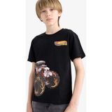 DeFacto Erkek Çocuk Hot Wheels Bisiklet Yaka Kısa Kollu Tişört E4824A825SM - Siyah-BK81 - Dropsuz - 7 - 8 Yaş