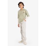 DeFacto Erkek Çocuk Jogger Fit Gabardin Pantolon, 7-8 Yaş, B6713A826SM, Gri-GR296, Erkek Çocuklar