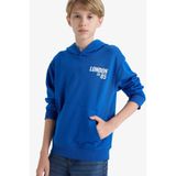 DeFacto Erkek Çocuk Kapüşonlu Baskılı İçi Yumuşak Tüylü Okul Sweatshirt E9579A825AU