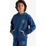 DeFacto Erkek Çocuk Kapüşonlu Baskılı İçi Yumuşak Tüylü Sweatshirt E9599A825AU - Dropsuz - Blue - 13 - 14 Yaş