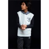 Defacto Erkek Çocuk Kapüşonlu Baskılı Skuba Dalgıç Kumaş Kolsuz Sweatshirt G6137a826spgr492 Gri-gr492