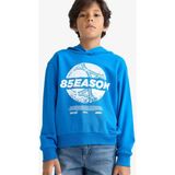 DeFacto Erkek Çocuk Kapüşonlu Baskılı Sweatshirt F2845A825AU - Mavi-BE59 - Dropsuz - 13 - 14 Yaş