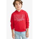 Defacto Erkek Çocuk Kapüşonlu Baskılı Sweatshirt F2847a825aurd79 Kırmızı