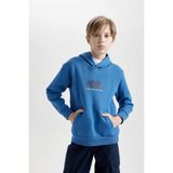 DeFacto Erkek Çocuk Kapüşonlu Sırt Baskılı Cepli Sweatshirt D3052A824WN