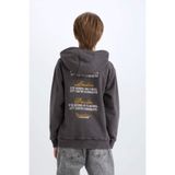 DeFacto Erkek Çocuk Kapüşonlu Sırt Baskılı Sweatshirt D3060A824WN