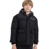 DeFacto Erkek Çocuk Kapüşonlu Şişme Mont, 13/14 Yaş (164cm), C5522A825AU, Siyah, Erkek Çocuklar