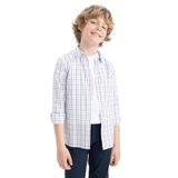 DeFacto Erkek Çocuk Kareli Poplin Uzun Kollu Gömlek, 9-10 Yaş, Z1033A623SP, Mavi-BE194, Erkek Çocuk