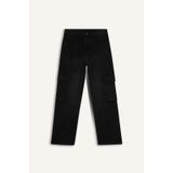 Defacto Erkek Çocuk Kargo Fit Düz Paça Jean Pantolon F0489a825aunm40 Siyah