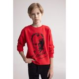 DeFacto Erkek Çocuk Kırmızı Bisiklet Yaka Atatürk Baskılı Sweatshirt D8202A824WN - 7 - 8 Yaş - Kırmızı-RD117
