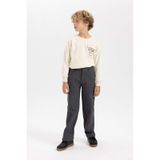 Defacto Erkek Çocuk Loose Fit Standart Paça Gabardin Pantolon A5728a823wnar58 Antrasit