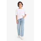 Defacto Erkek Çocuk Loose Fit Yırtık Detaylı Düz Paça Jean Pantolon G6698a826spnm39 Mavi-nm39