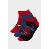DeFacto Erkek Çocuk Marvel Spiderman 3'lü Pamuklu Patik Çorap F4614A8NS - Çok Renkli-KR1 - 35 - 39