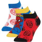 DeFacto Erkek Çocuk Marvel Spiderman 3'lü Pamuklu Patik Çorap Z9028A6NS - Çok Renkli-KR1 - 30 - 34