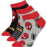 DeFacto Erkek Çocuk Marvel Spiderman 3'lü Pamuklu Patik Çorap Z9030A6NS - Çok Renkli-KR1 - 35 - 39