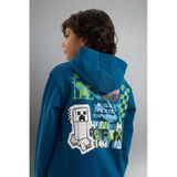 Defacto Erkek Çocuk Minecraft Kapüşonlu Sweatshirt G6915a825cwın101 İndigo-ın101