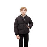 DEFACTO Erkek Çocuk Mont, Oversize Kalıp, Siyah, 7+8 Yaş