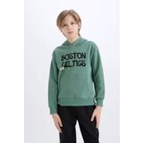 DeFacto Erkek Çocuk NBA Boston Celtics Kapüşonlu İçi Yumuşak Tüylü Sırt Baskılı Sweatshirt D8020A824WNGN757