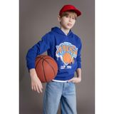 DeFacto Erkek Çocuk NBA New York Knicks Kapüşonlu Sweatshirt Y4133A624WN