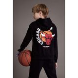 DeFacto Erkek Çocuk NBA Wordmark Kapüşonlu İçi Yumuşak Tüylü Sweatshirt D7900A824WN