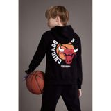 DeFacto Erkek Çocuk NBA Wordmark Kapüşonlu İçi Yumuşak Tüylü Sweatshirt D7900A824WNBK81