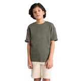 DeFacto Erkek Çocuk Oversize Bisiklet Yaka Kısa Kollu Tişört, 11-12 Yaş, G6486A826SM, Haki-KH444, Erkek Çocuklar