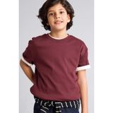 DeFacto Erkek Çocuk Oversize Bisiklet Yaka Kısa Kollu Tişört, 13-14 Yaş, G6486A826SM, Bordo-BR34, Erkek Çocuklar