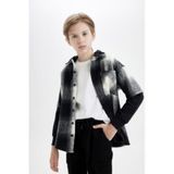 Defacto Erkek Çocuk Oversize Fit Kapüşonlu Flanel Uzun Kollu Gömlek C7510a824wnar213