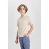 Defacto Erkek Çocuk Oversize Fit Polo Yaka Gofre Dokulu Kısa Kollu Gömlek B6620A824SMBG355