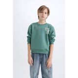 DeFacto Erkek Çocuk Oversize Geniş Kalıp Bisiklet Yaka Sırt Baskılı Sweatshirt D1912A824WN