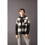Defacto Erkek Çocuk Oversize Geniş Kalıp Kapüşonlu Flanel Uzun Kollu Gömlek C7510A824WNAR213