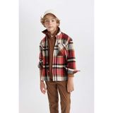 DeFacto Erkek Çocuk Oversize Geniş Kalıp Kareli Flanel Uzun Kollu Gömlek W5266A623WN