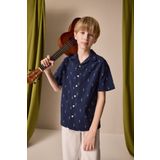 DeFacto Erkek Çocuk Oversize Geniş Kalıp Polo Yaka Brode Kısa Kollu Gömlek D8339a825sm