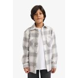 DeFacto Erkek Çocuk Oversize Geniş Kalıp Polo Yaka Ekose Desenli Flanel Uzun Kollu Gömlek G3297A825WN