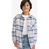 DeFacto Erkek Çocuk Oversize Geniş Kalıp Polo Yaka Ekose Desenli Flanel Uzun Kollu Gömlek G4917A825CW - Indigo-IN179 - 11 - 12 Yaş