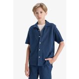 DeFacto Erkek Çocuk Oversize Geniş Kalıp Polo Yaka Kısa Kollu Gömlek E3313A825HS