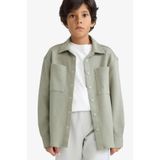 DeFacto Erkek Çocuk Oversize Geniş Kalıp Polo Yaka Uzun Kollu Gömlek F3799A825WN