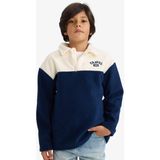 DeFacto Erkek Çocuk Oversize Geniş Kalıp Polo Yaka Yarım Fermuarlı Baskılı Polar Sweatshirt G3301A825WN - Lacivert-NV131 - 8 - 9 Yaş
