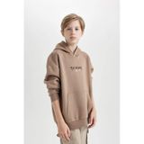 DeFacto Erkek Çocuk Oversize Geniş Kalıp Sırt Baskılı Kapüşonlu Sweatshirt D5681A824WNBN554