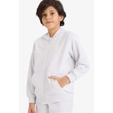 DeFacto Erkek Çocuk Pike Kapüşonlu Hırka, 5-6 Yaş, B6503A826SP, Gri-GR157, Erkek Çocuklar